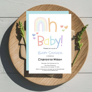 Cute Rainbow Baby Shower Invitation