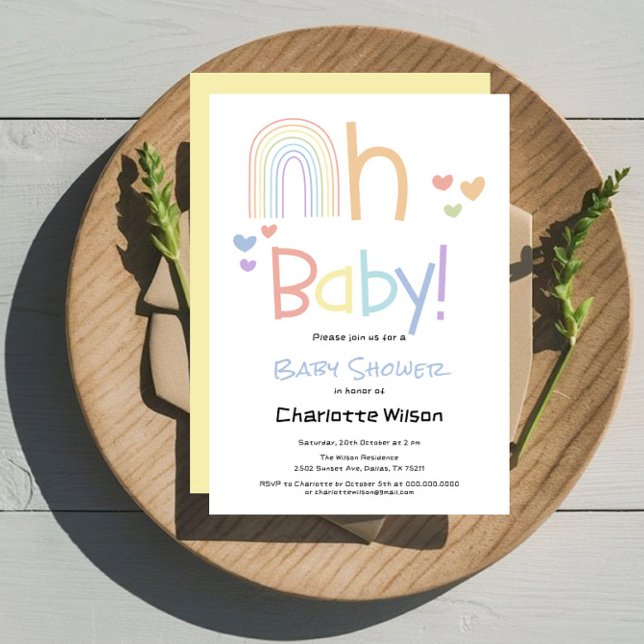 Cute Rainbow Baby Shower Invitation (Creator Uploaded)