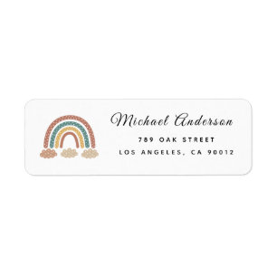 Cute Rainbow Baby Shower Return Address Label