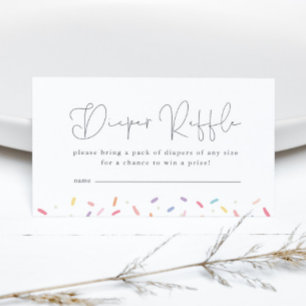 Cute Rainbow Baby Sprinkle Shower Diaper Raffle Enclosure Card