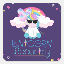 Cute Rainbow Baby Unicorn Security  T-Shirt Napkin
