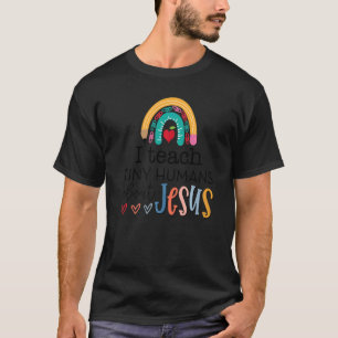 Cute Rainbow Back To School I Teach Tiny Humans Ab T-Shirt
