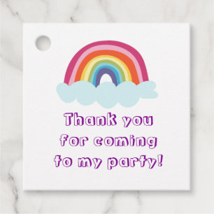 Cute Rainbow Birthday Favour Tags