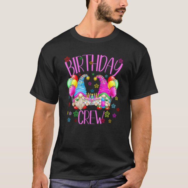 Cute Rainbow Birthday Gnome For Women  Birthday Cr T-Shirt (Front)