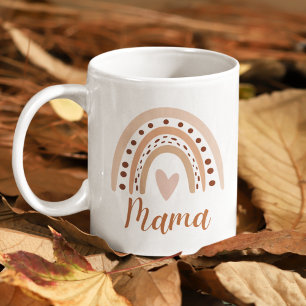 Cute Rainbow Boho Heart Mama Coffee Mug