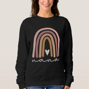 Cute Rainbow Boho Nana Minimal Pocket Heart Grandm Sweatshirt