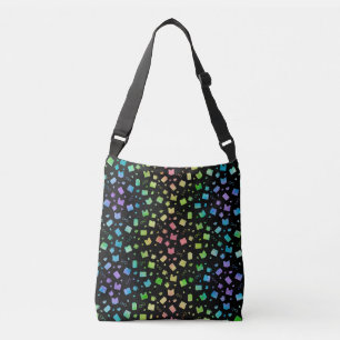 Cute Rainbow Book and Reading Pattern Crossbody Bag