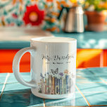 Cute Rainbow Bookshelf & Books Teacher Monogram Coffee Mug<br><div class="desc">Surprise the teacher in your life or treat yourself (if you're the teacher) with this adorable monogram mug featuring a beautiful watercolor illustration of books on a bookshelf. Stuff some extra goodies inside to make it even sweeter. You're my hero, teacher. Perfect present for your favourite grade school teacher for...</div>