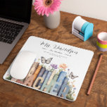 Cute Rainbow Bookshelf & Books Teacher Monogram Mouse Pad<br><div class="desc">Surprise the teacher in your life or treat yourself (if you're the teacher) with this adorable monogram mousepad featuring a beautiful watercolor illustration of books on a bookshelf. You're my hero, teacher. Perfect present for your favourite grade school teacher for Christmas, Back to School, Year End or Teacher Appreciation Day....</div>