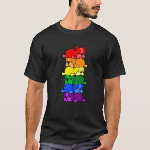 Cute Rainbow Boston Terrier Gay Pride Lgbt Puppy T-Shirt
