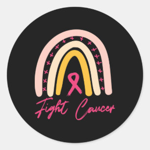 Cute Rainbow Breast Cancer Awareness Pinktober We Classic Round Sticker