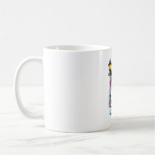 Cute Rainbow Bunny with Umbrella Design Coffee Mug