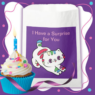 Cute Rainbow Cat Cartoon for Kids Wrinkles  Favour Bag