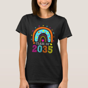 Cute Rainbow Class of 2035 Happy First Day of Scho T-Shirt
