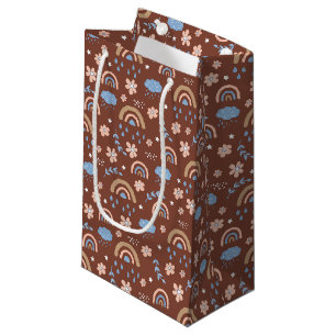 Cute rainbow cloud flower pattern small gift bag
