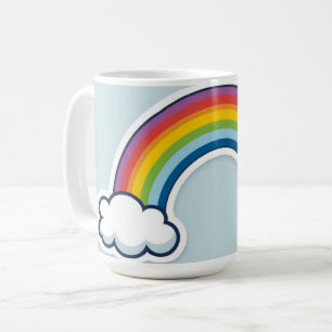 Cute Rainbow Cloud Sticker–Pastel Aesthetic Kawaii Coffee Mug