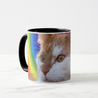 Cute Rainbow Colorful Cat Photo Mug