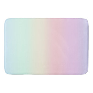 Cute Rainbow colourful gradient Watercolor pastel Bath Mat