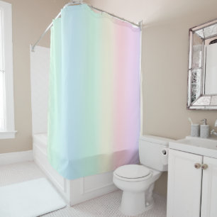 Cute Rainbow colourful gradient Watercolor pastel Shower Curtain