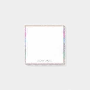 Cute rainbow colours glitter custom minimal modern post-it notes