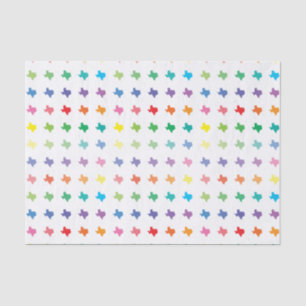 Cute Rainbow Colours Map of Texas Tissue Paper