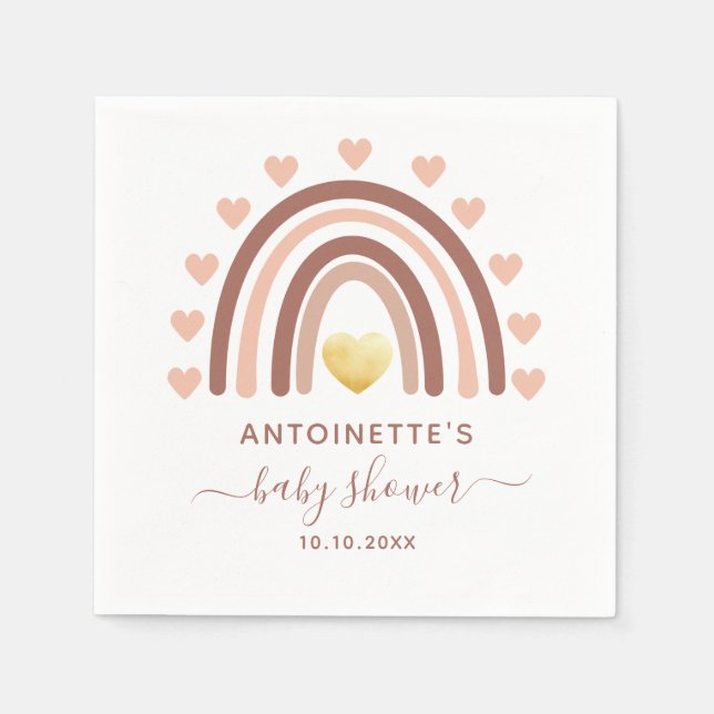 Cute Rainbow Custom Baby Shower  Napkin (Front)