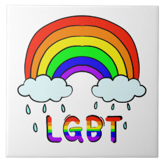 Cute Rainbow Cute Doodle LGBTQ Ceramic Tile