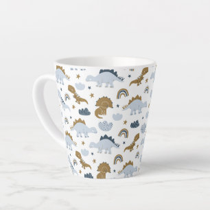 Cute Rainbow Dinosaur Pattern Latte Mug