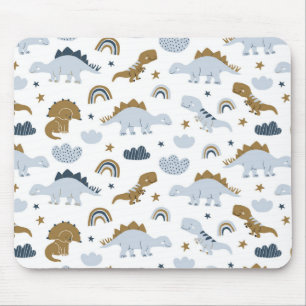 Cute Rainbow Dinosaur Pattern Mouse Pad