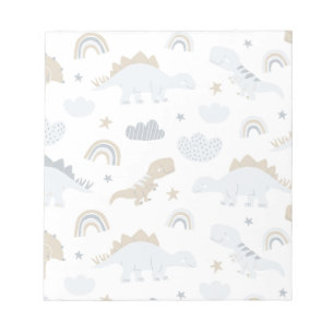 Cute Rainbow Dinosaur Pattern Notepad