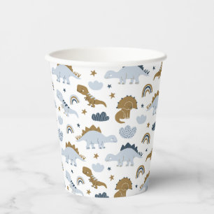 Cute Rainbow Dinosaur Pattern Paper Cups