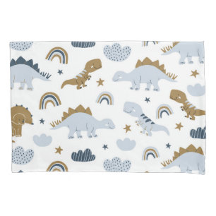 Cute Rainbow Dinosaur Pattern Pillowcase