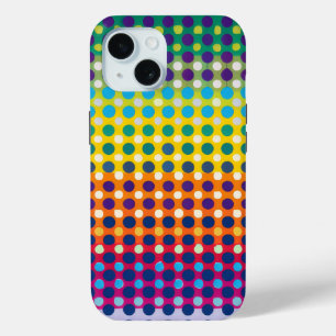 Cute Rainbow Dot Pattern iPhone 15 Case