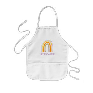 Cute rainbow drawing custom name arts and crafts kids apron