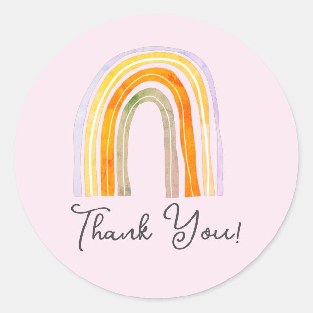 Cute rainbow drawing thank you sticker seals (Front)