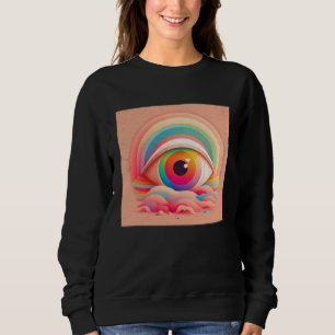 Cute Rainbow Eye Illustration Colorful Tears Uniqu Sweatshirt