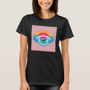 Cute Rainbow Eye Illustration Colourful Tears Uniq T-Shirt