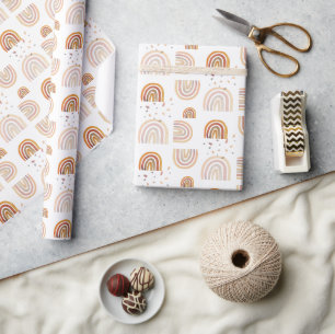Cute Rainbow Fall Pastel Colours Watercolor Wrapping Paper