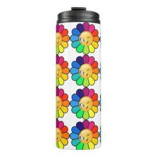 Cute Rainbow Flower Thermal Tumbler