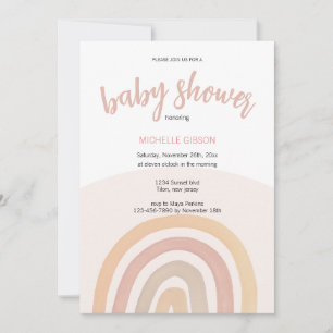 Cute Rainbow Gender Neutral Watercolor Invitation