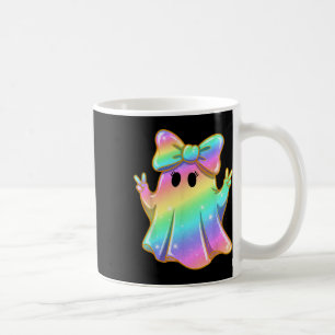 Cute Rainbow Ghost Peace Funny Halloween Kids Girl Coffee Mug
