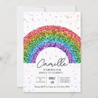 Cute Rainbow Glitter sparkle stars Birthday