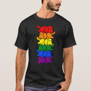 Cute Rainbow Golden Retriever Gay Pride Lgbt Puppy T-Shirt