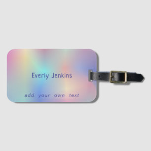 cute rainbow gradient multicolor luggage tag