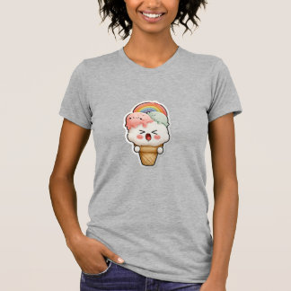 Cute Rainbow Graphic Grey Tee