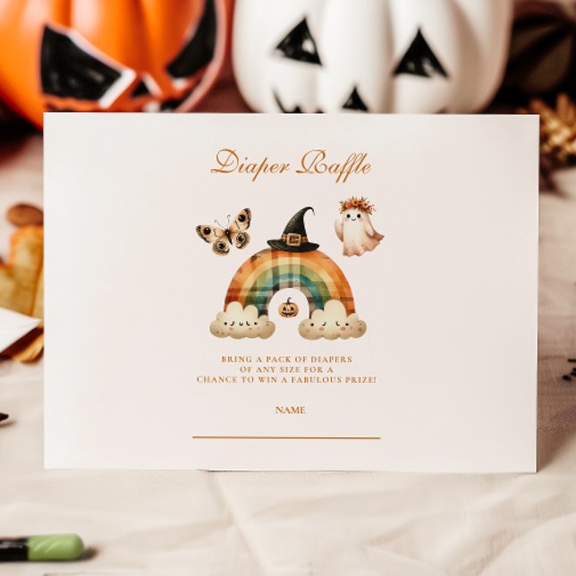 Cute Rainbow Halloween  Diapper Raffle Enclosure Card (Creator Uploaded)