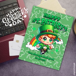 Cute Rainbow Happy St. Patrick's Day Celtic Holiday Postcard