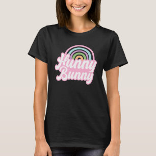 Cute Rainbow Hunny Bunny Eggs Happy Easter Vibes T-Shirt