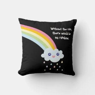 Cute Rainbow Inspirational and Motivational Quote Cushion