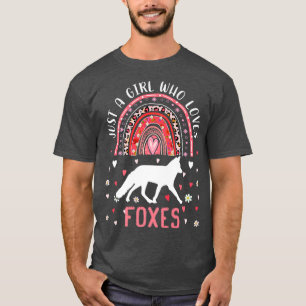 Cute Rainbow Just A Girl Who Loves Foxes LeopardT- T-Shirt